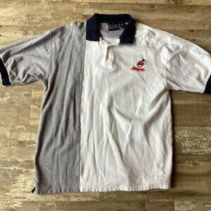 Vintage Cleveland Indians Crable Sportswear Blue Red White Polo Men's XL